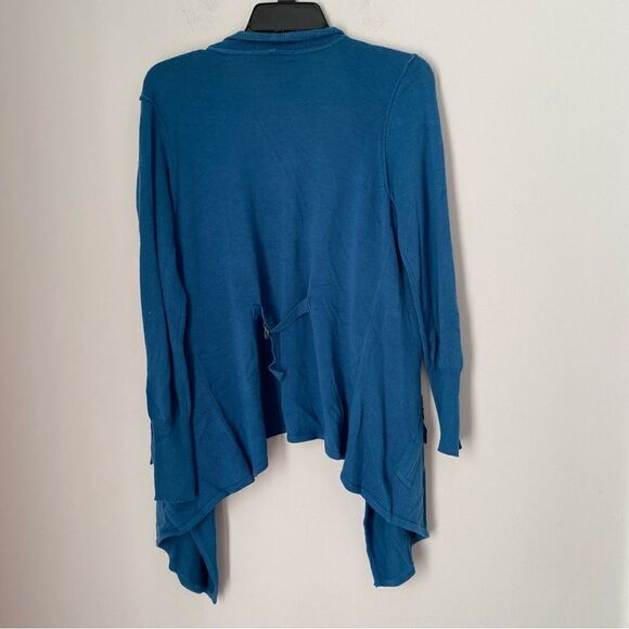 NY Collection Women’s Waterfall Open Front Blue Knit Cardigan size S - Picture 3 of 3